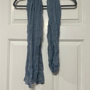Light Blue Crinkled Scarf, 106 inches long